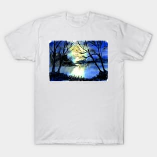 Sunset over a Lake, Derbyshire. T-Shirt